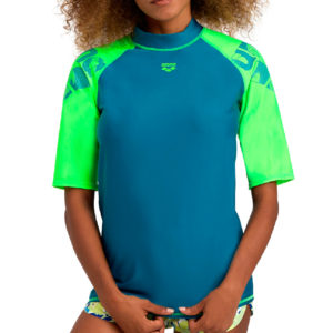 Arena  футболка женская для плавания Rash vest s/s graphic